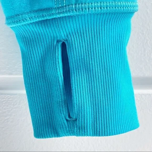 Lululemon Blue Nice Asana Brushed Surge Jacket Sweatshirt Size 4 - Picture 12 of 15